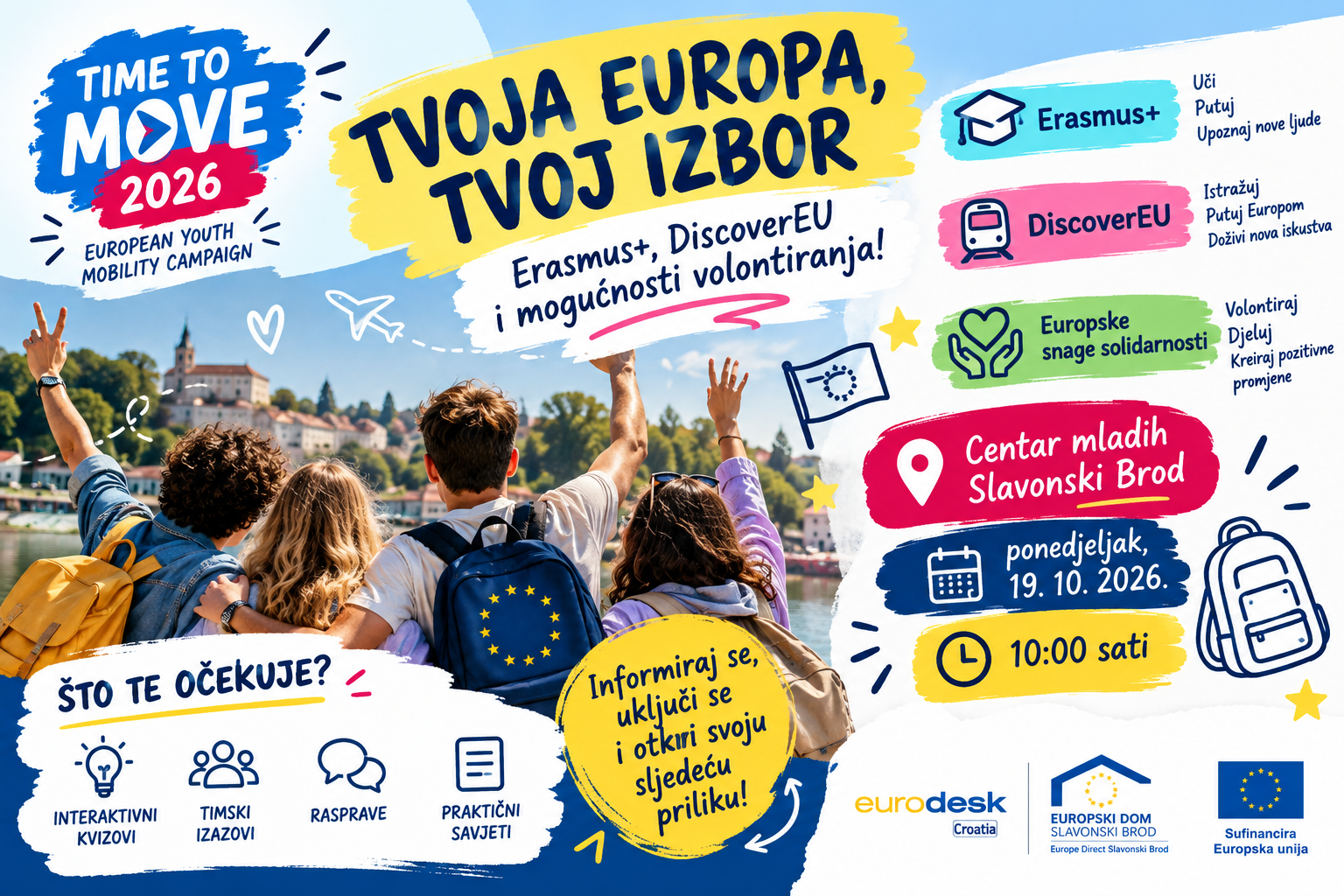 Tvoja Europa, tvoj izbor – otkrij Erasmus+, DiscoverEU i mogućnosti volontiranja!